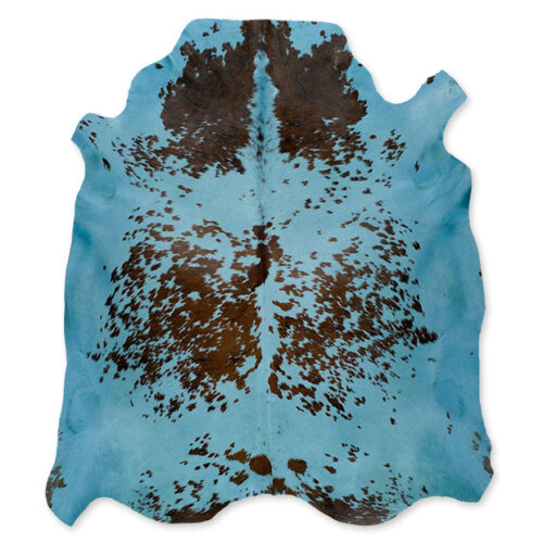Cow Skin, Natural Brown-White/Turquoise