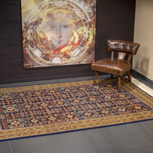 Geometrical Shirvan rugs, Shirwan Authentic Blue/Beige