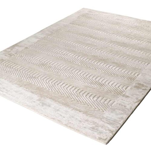 Bamboo Silk Modern Rug, Smooth Carved Frost
