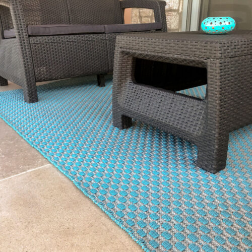 Modern Kilim, Box Grey/Aqua