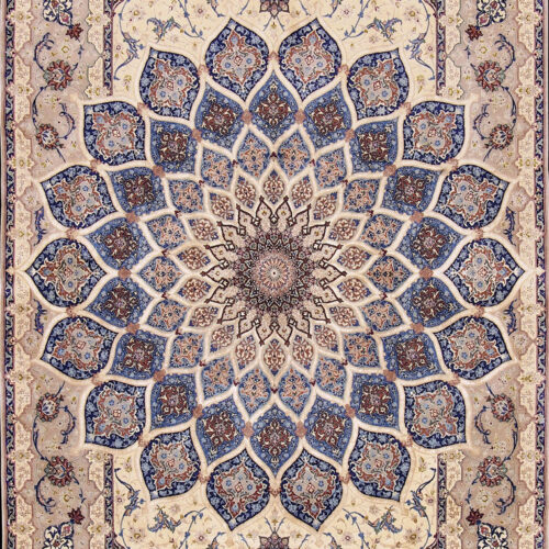 Persian classic rugs, Esfahan Combad Blue/Beige
