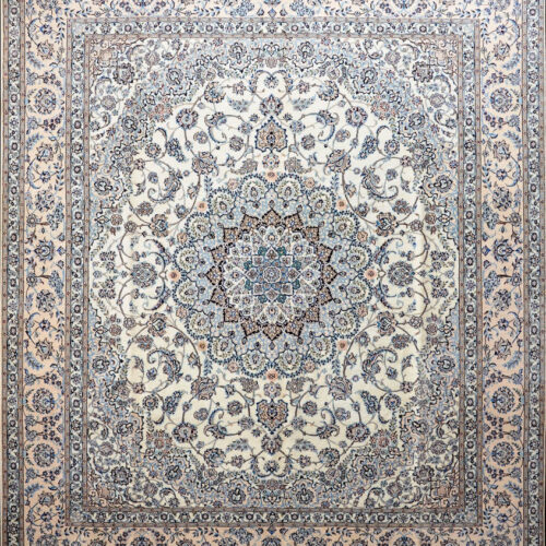 Persian classic rugs, Nain 6LA Medallion Ivory