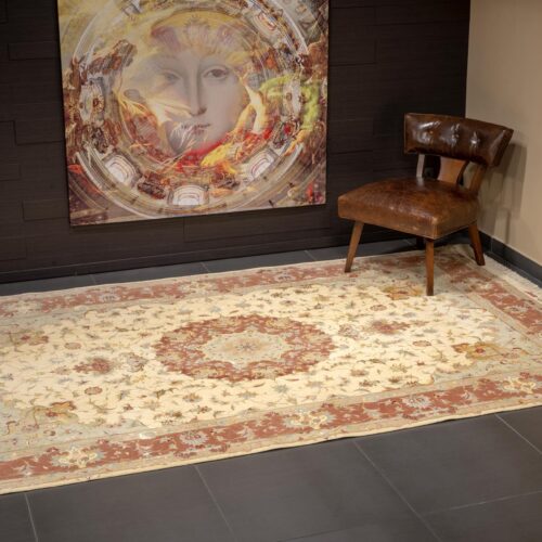 Persian classic rugs, Tabriz FLoral Ivory/Peach