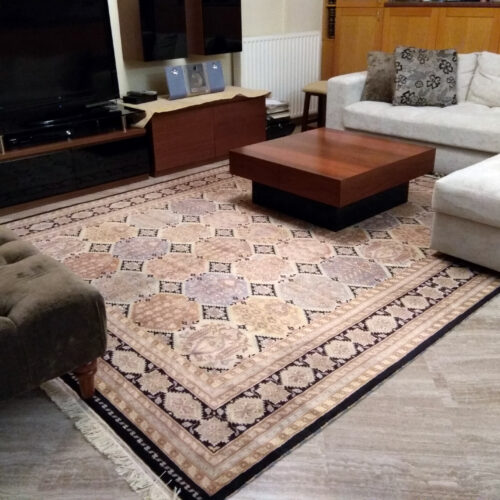 Caucasian classic rugs, Octagon Bahtiar Beige/Black