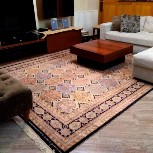 Caucasian classic rugs, Octagon Bahtiar Beige/Black