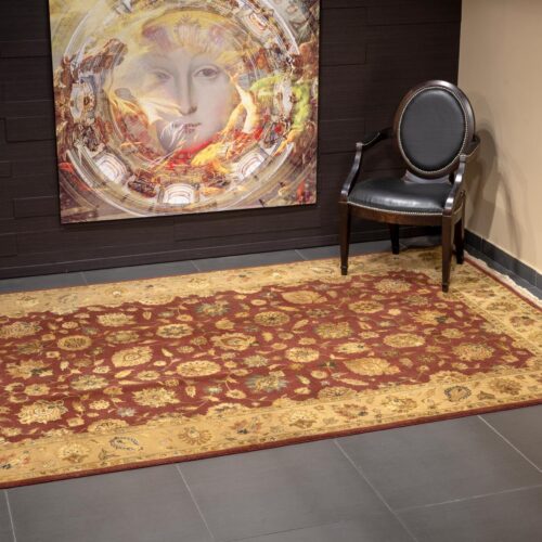Sultanabad classic rugs, QNQ-3 Brick Red/Sand
