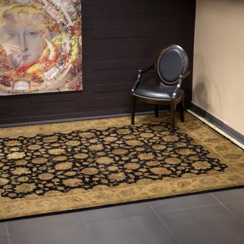 Sultanabad classic rugs, QNQ-3 Ebony/Antique Gold