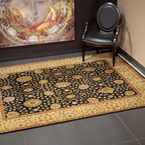 Sultanabad classic rugs, QNQ-7 Ebony/Sand