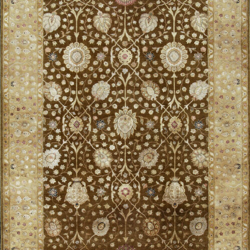 Sultanabad classic rugs, QNQ-7 Walnut/Lt.Gold
