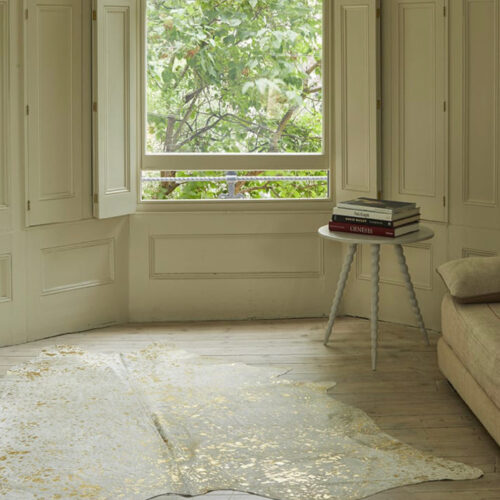 Cow Skin, White/Acid Gold