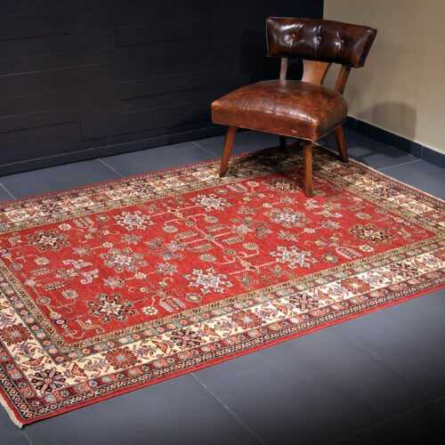 Geometrical Kazak rugs, Kazak Fine Red/Beige