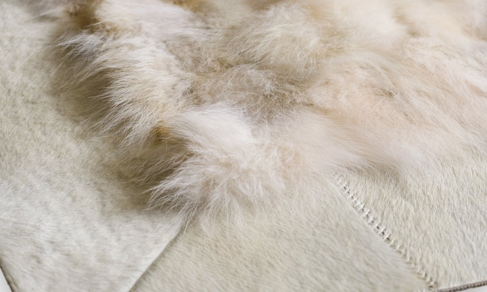 Fox Fur Rug white