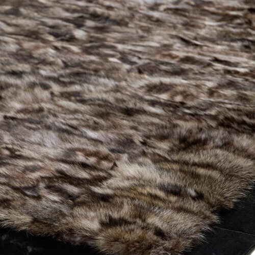 Fur Racoun rug Black/Brown