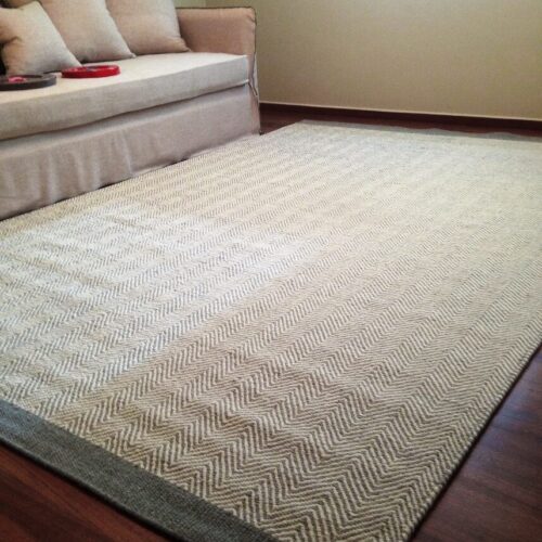 Modern Handmade kilim Herringbone Grey/White