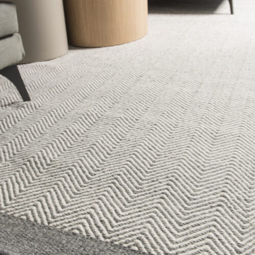 Modern Handmade kilims Herringbone Grey/White