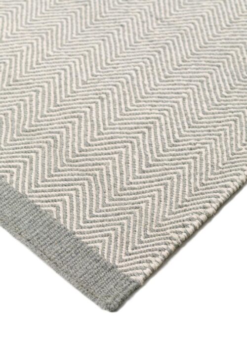 Modern Handmade kilim, Herringbone Grey/White