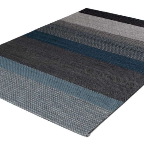 Handwoven Rug, Plex Grey/Turquoise
