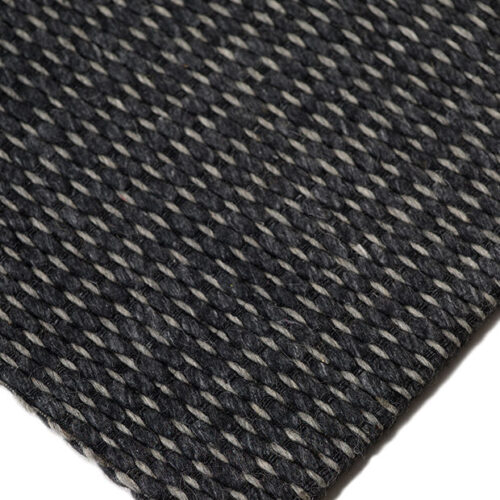 Handwoven Rug, Plex Lines Black/Lt.Grey