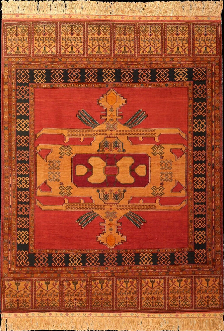 Classic Pure Silk Rug, Turkmenian