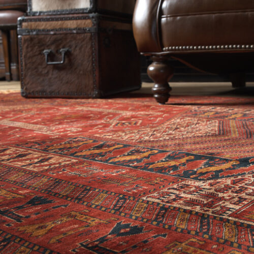 Classic Pure Silk Rug, Turkmenian