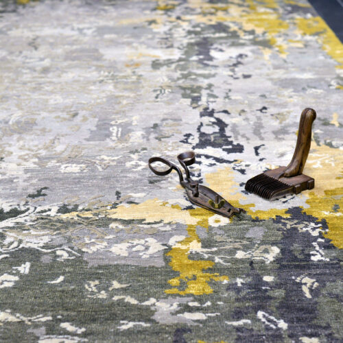 Modern Rug, DN-42 Silver/Gold