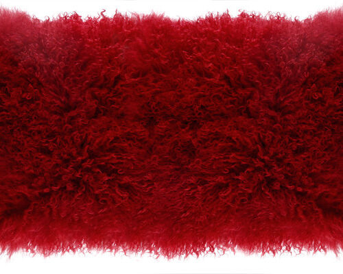 Mongolian Fur rug Red