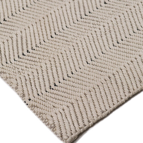 Modern Kilim, Herringbone White