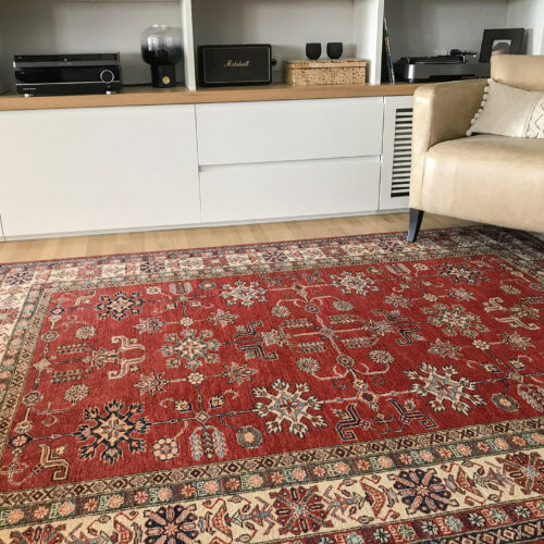 Γεωμετρικά Χαλιά Kazak, Royal Red/Beige