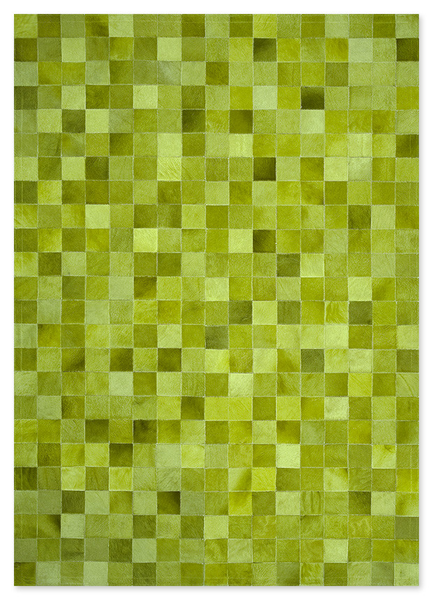 Leather Rug, Skin Rug Panel (10) Green