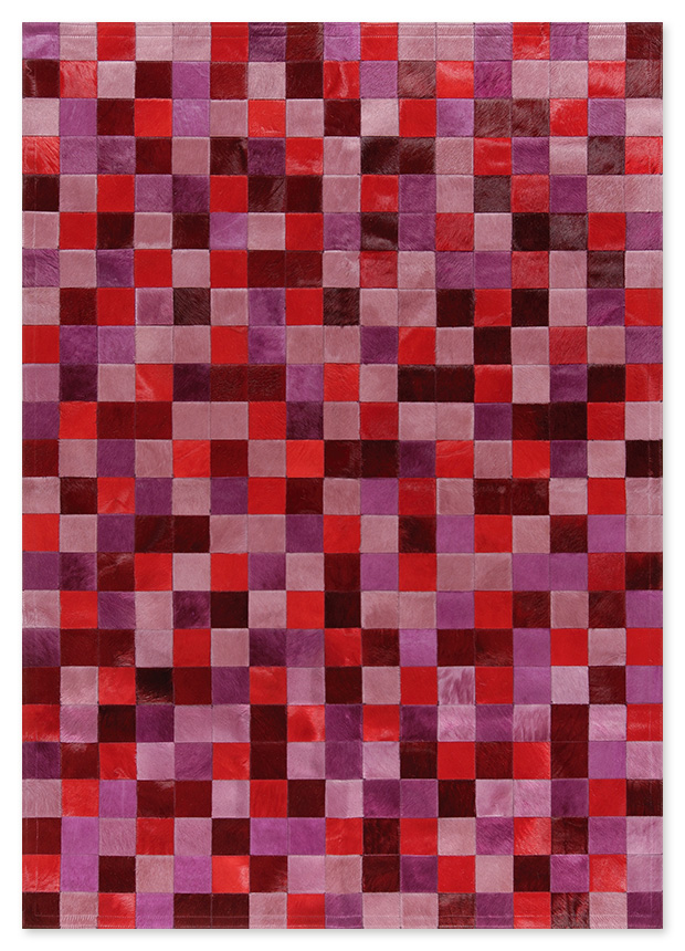 Leather Rug, Skin Rug Panel (10) Pink/Fuxia/Red