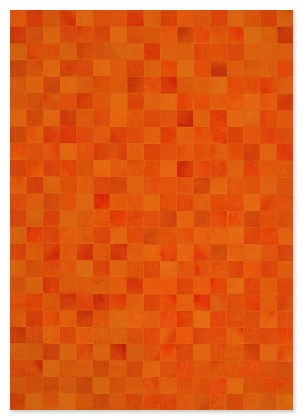Leather Rug, Skin Rug Panel (10) Orange