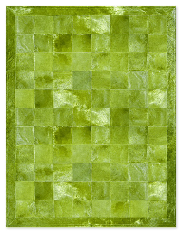 Leather Rug, Skin Rug Panel (20) Green