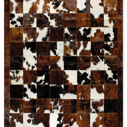 Leather Rug, Skin Rug Panel (20) Nat.Brown/White