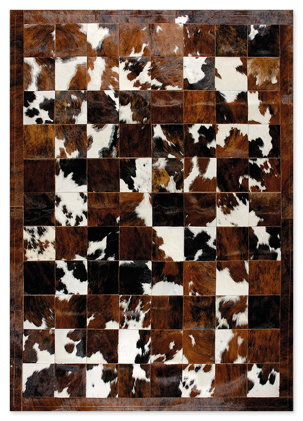 Leather Rug, Skin Rug Panel (20) Nat.Brown/White