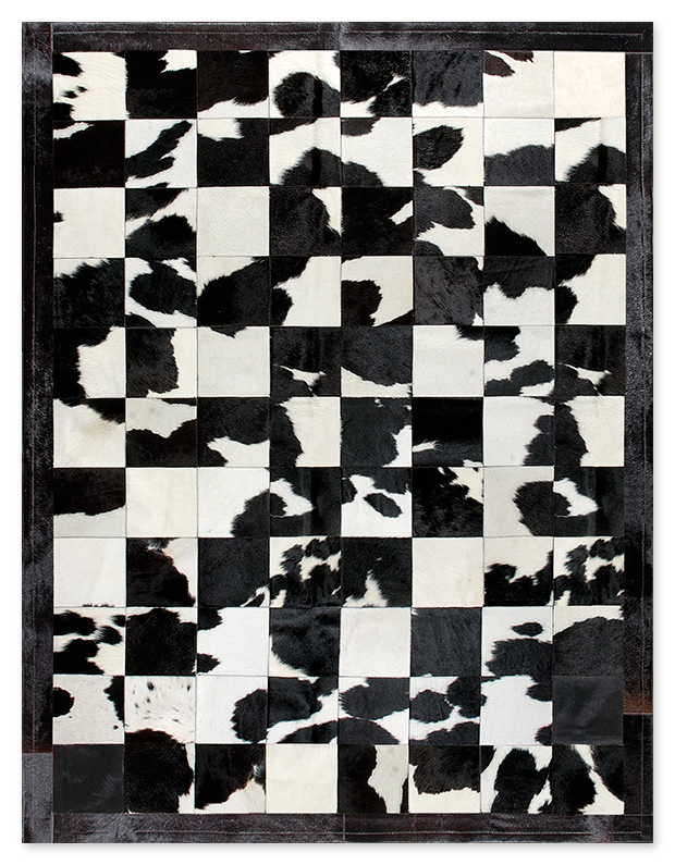 Leather Rug, Skin Rug Panel (20) Nat.Black/White