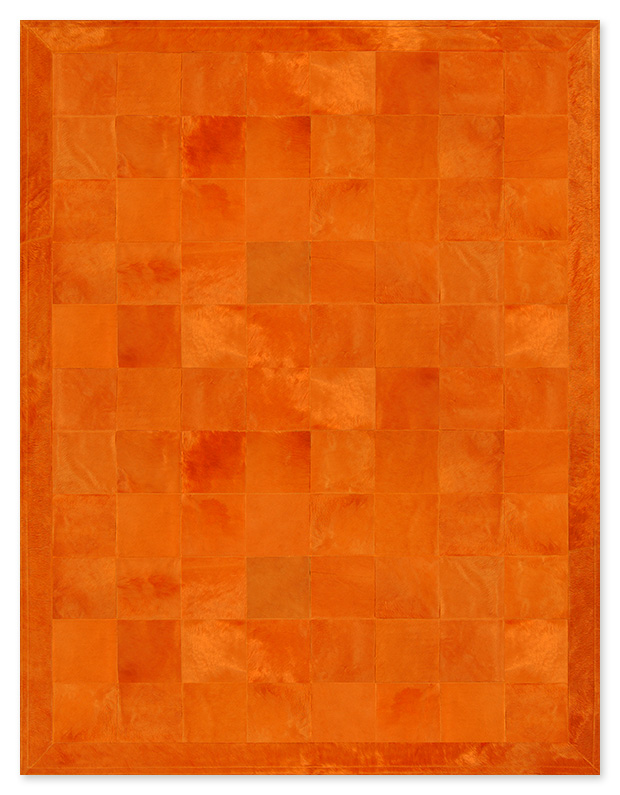 Leather Rug, Skin Rug Panel (20) Orange