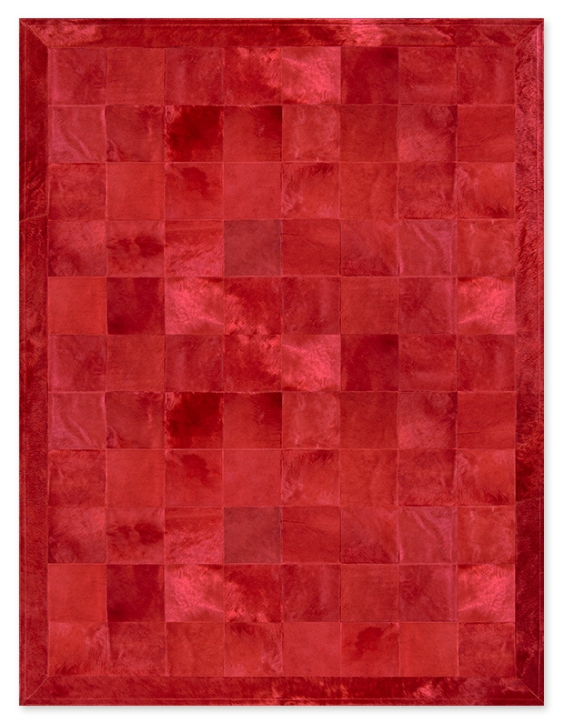 Leather Rug, Skin Rug Panel (20) Red
