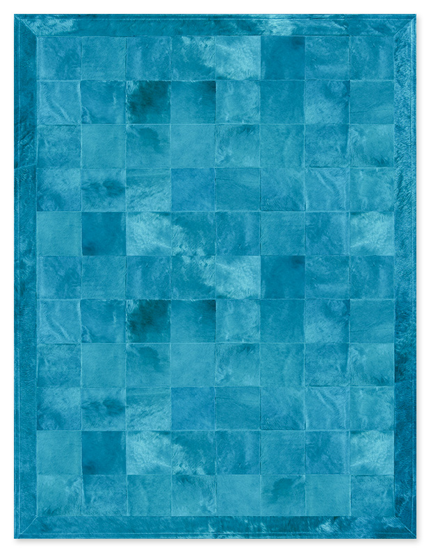 Leather Rug, Skin Rug Panel (20) Turquoise