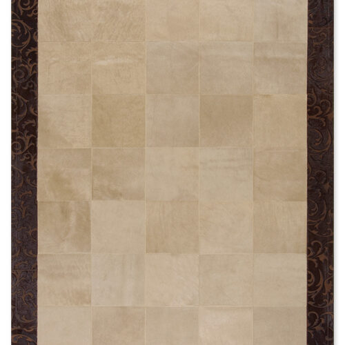 Skin Rug Panel (30)  Beige/Laser Brown Border