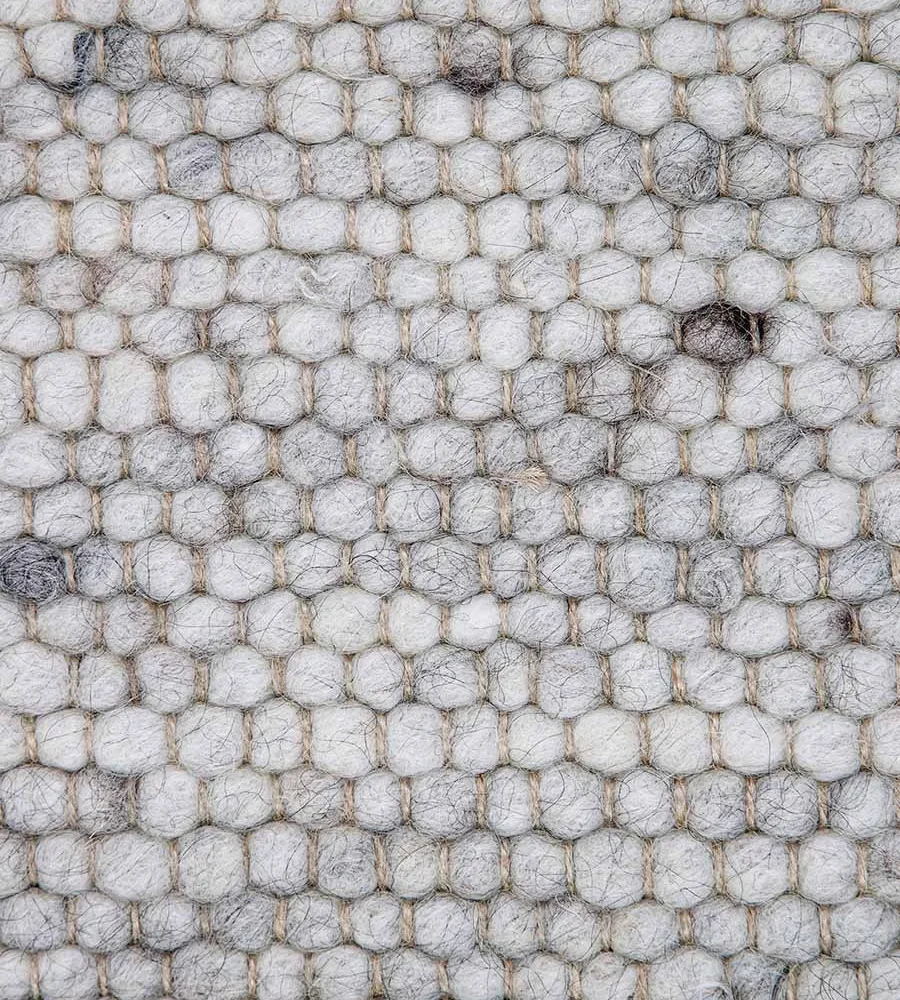 Χειροποίητο Πλεκτό Χαλί Stone, 305b White Grey