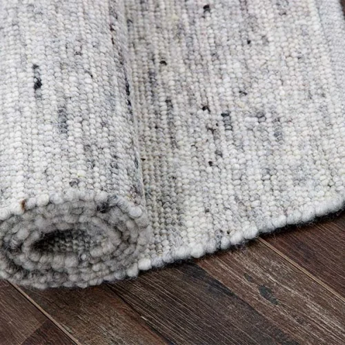 Χειροποίητο Πλεκτό Χαλί Stone, 703c White-Grey