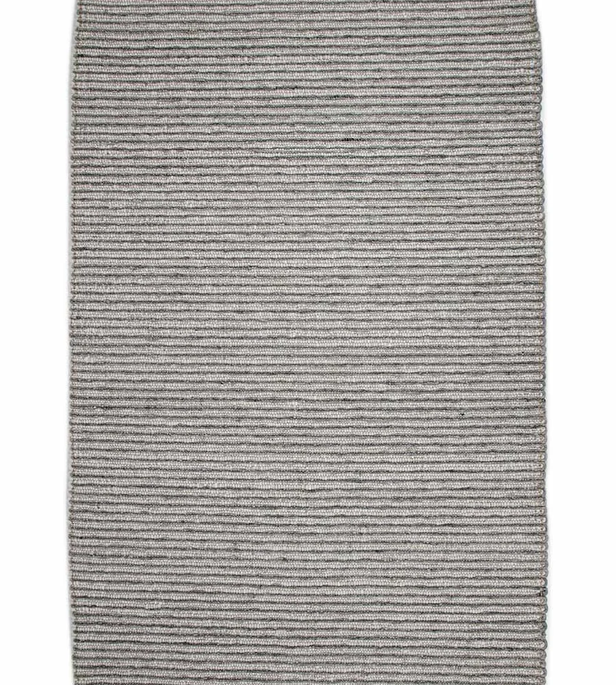 Χειροποίητο Πλεκτό Χαλί Stone, 902 Stripes White-Grey