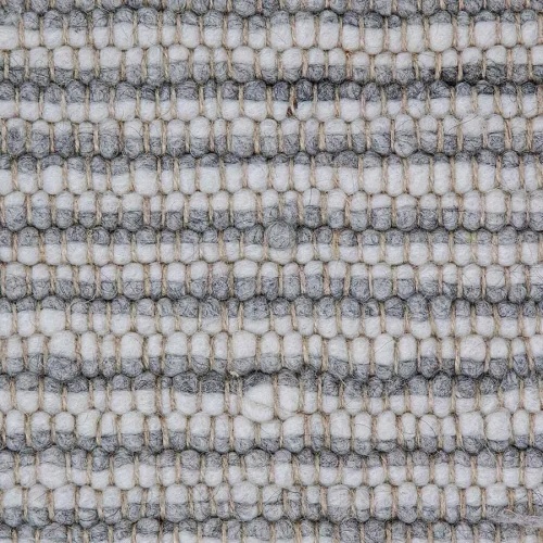 Χειροποίητο Πλεκτό Χαλί Stone, 902b Stripes White-Grey