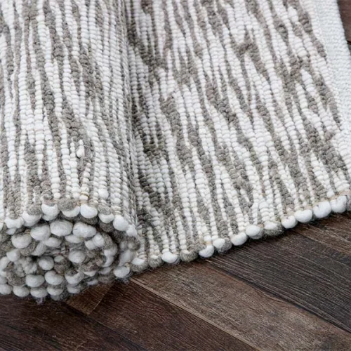 Χειροποίητο Πλεκτό Χαλί Stone, 903c Tiger White-Brown