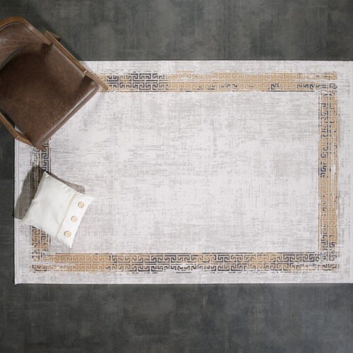 Black&Brown Modern carpet, Black&Brown 11298 Gold