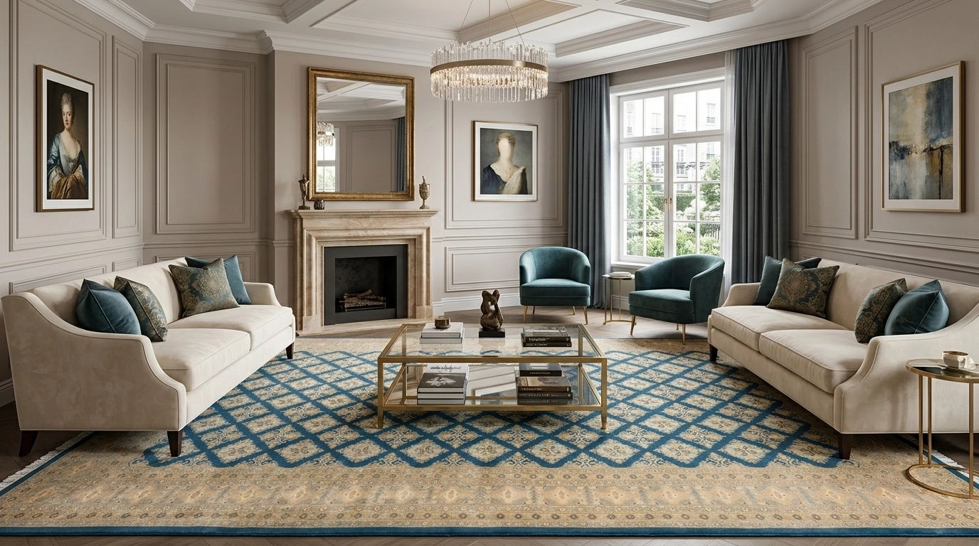 classic carpet jaaldar turquoise
