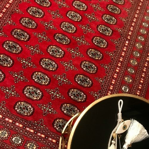 collection Bouchara, Γεωμετρικά Χαλιά Bouchara, Mori Wool/Silk Red