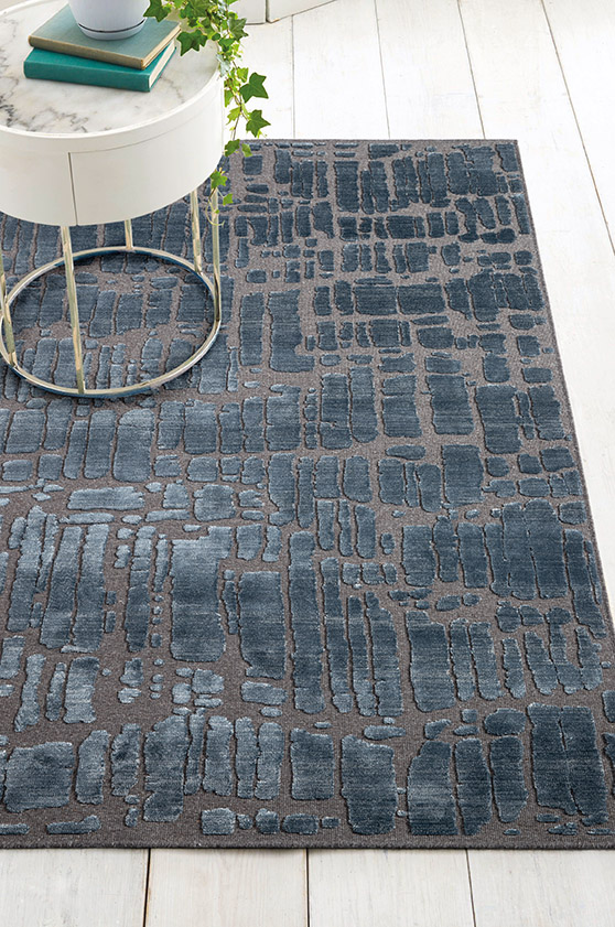 Flanders Modern carpet, Chiara-1018 Anthracite/Blue
