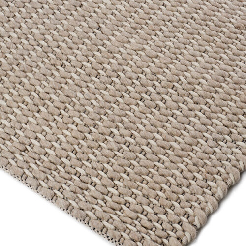 Χειροποίητο Πλεκτό Χαλί Plex Lines Beige-White