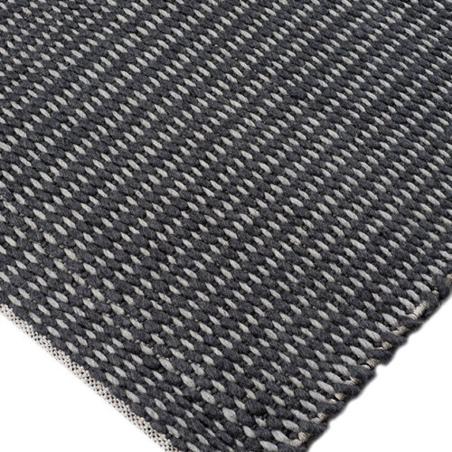 Χειροποίητο Πλεκτό Χαλί Plex Lines Black-Lt.Grey